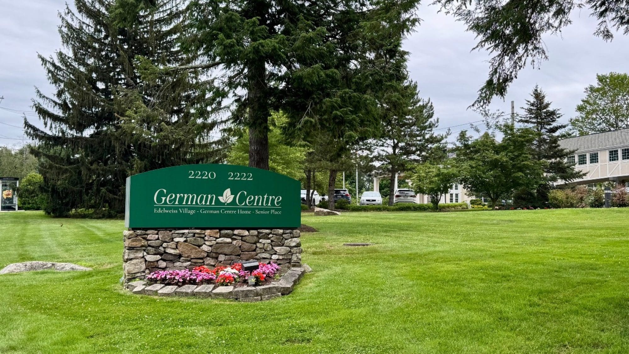 German Centre signage with green grass