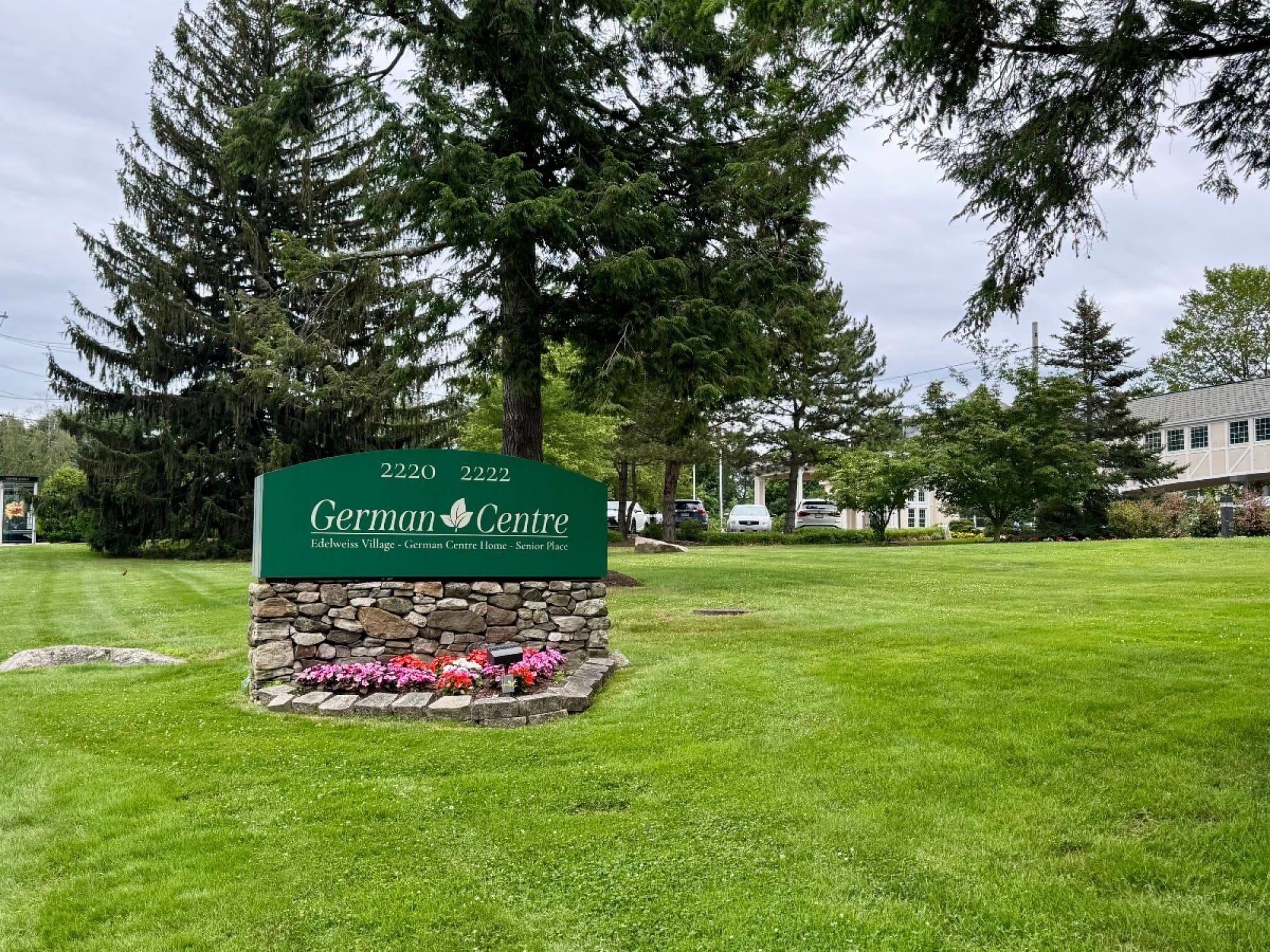 German Centre signage with green grass